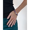 Bracelet acier avec cuir violet - vue V2
