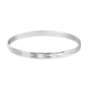 Jonc argent 925 Demi perlé