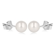 Boucles d'oreilles argent avec perle d'imitation de Majorque blanche 8MM 0.40grs
