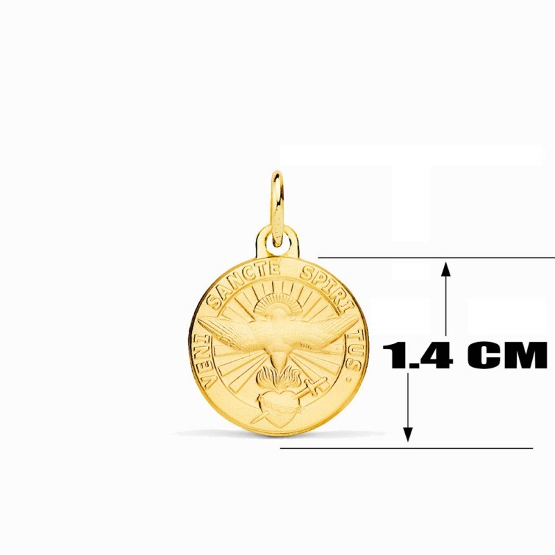 Collier - Médaille Saint Esprit Or Jaune - Chaîne Dorée - Gravure Offerte - vue 2