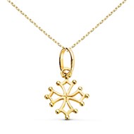 Collier - Médaille Croix Occitane Or Jaune - Chaine Dorée