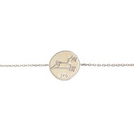 Bracelet médaille constellation du lion zodiaque en argent 925°/00 - 18cm