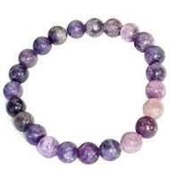 Bracelet élastique de 23 perles rondes 8mm 8 mm en sugilite surgilite violette - 18cm