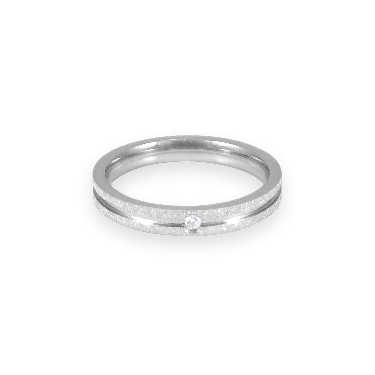 Bague en argent 925 rhodié avec oxyde de zirconium