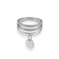 Bague en argent 925 rhodié à jeton