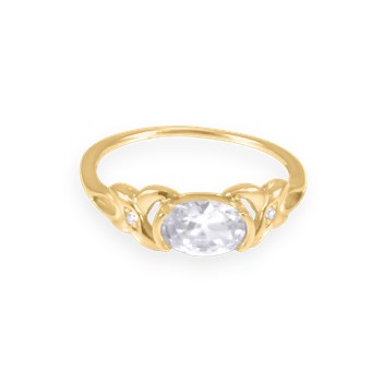 Bague plaquée or avec oxydes de zirconium