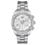 Montre Tissot femme PR100 sport chic chrono
nacre et diamants
