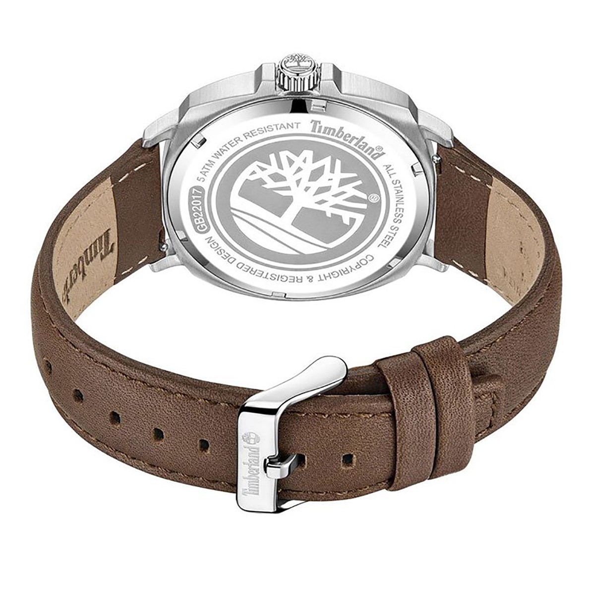 Montre Timberland Bailard cadran bleu cuir marron - vue 2