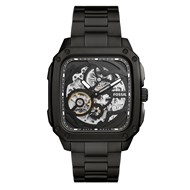 Montre Fossil automatique Inscription acier noir
