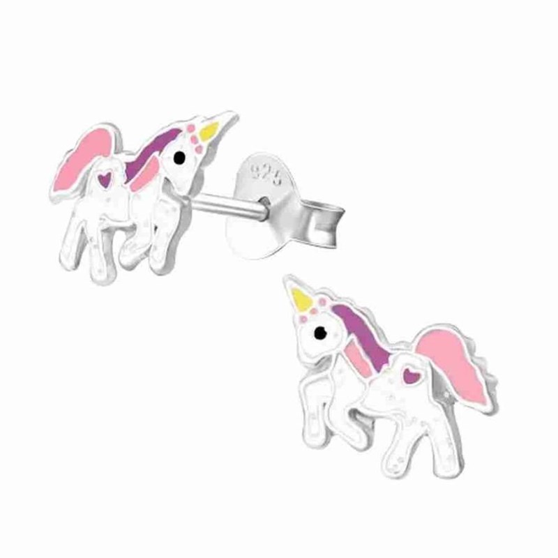 Boucle d'oreille licorne en argent 925