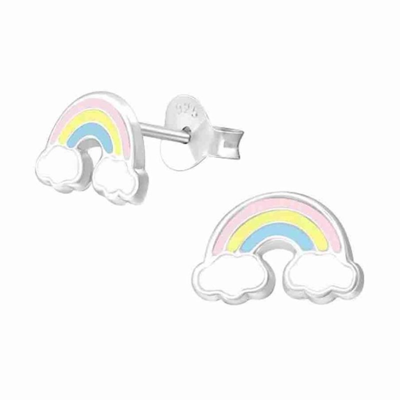 Boucle d'oreille arc-en-ciel en argent 925