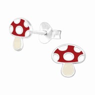 Boucle d'oreille champignon en argent 925