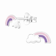 Boucle d'oreille arc en ciel en argent 925