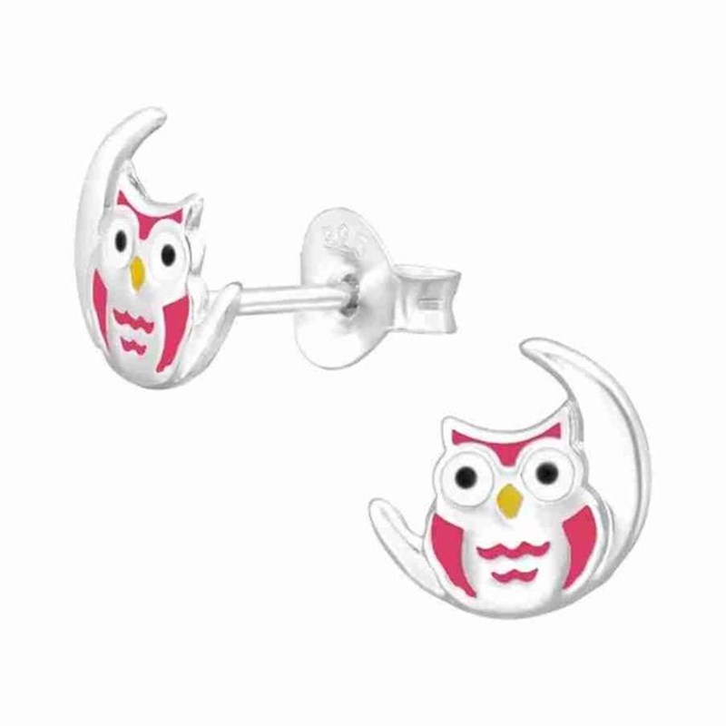 Boucle d'oreille hibou en argent 925