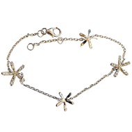 Bracelet femme enfant 3 étoiles cz cristal en argent - 18cm