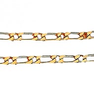 Chaîne Collier homme Figaro diamantée en plaqué or 40 cm