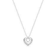 Collier coeur en argent 925 rhodié avec oxydes de zirconium