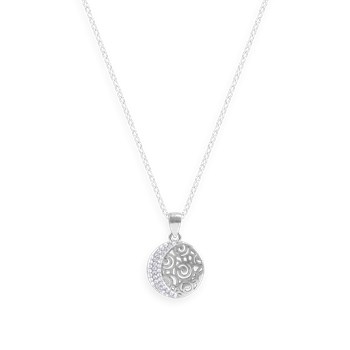 Collier en argent 925 rhodié avec oxydes de zirconium