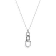 Collier en argent 925 rhodié avec oxydes de zirconium