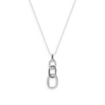 Collier en argent 925 rhodié avec oxydes de zirconium