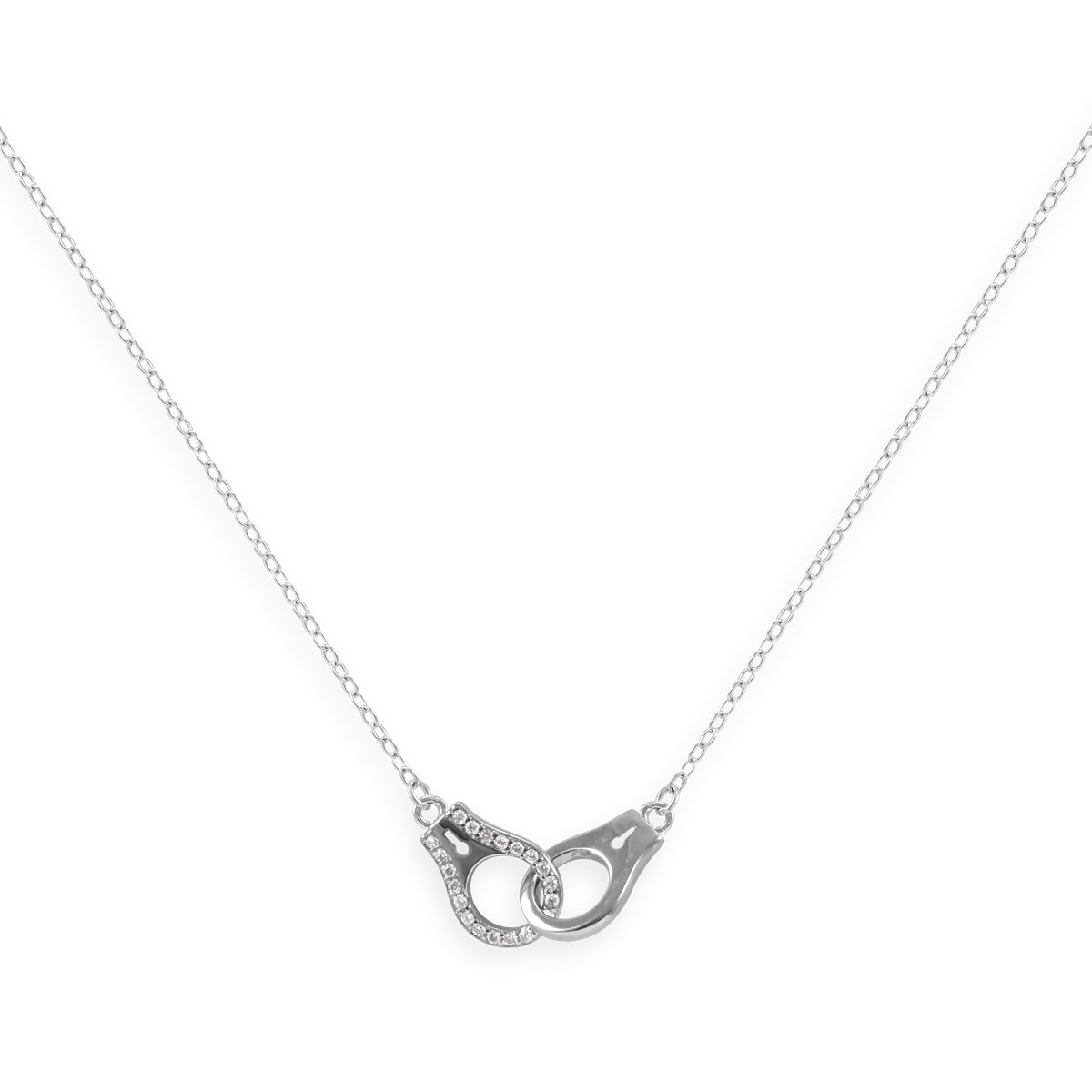 Collier en argent 925 rhodié avec oxydes de zirconium