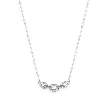 Collier en argent 925 rhodié avec oxydes de zirconium
