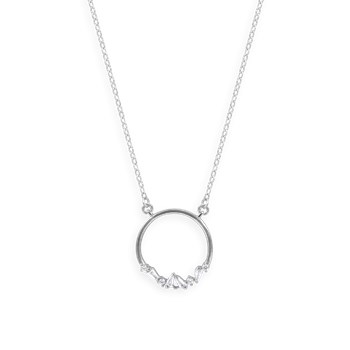 Collier en argent 925 rhodié avec oxydes de zirconium