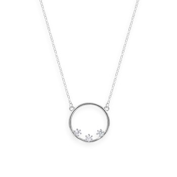 Collier en argent 925 rhodié avec oxydes de zirconium