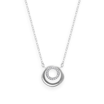 Collier en argent 925 rhodié avec oxydes de zirconium