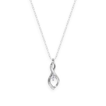 Collier en argent 925 rhodié avec oxydes de zirconium