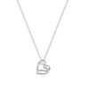 Collier coeurs en argent 925 rhodié avec oxydes de zirconium - vue V1