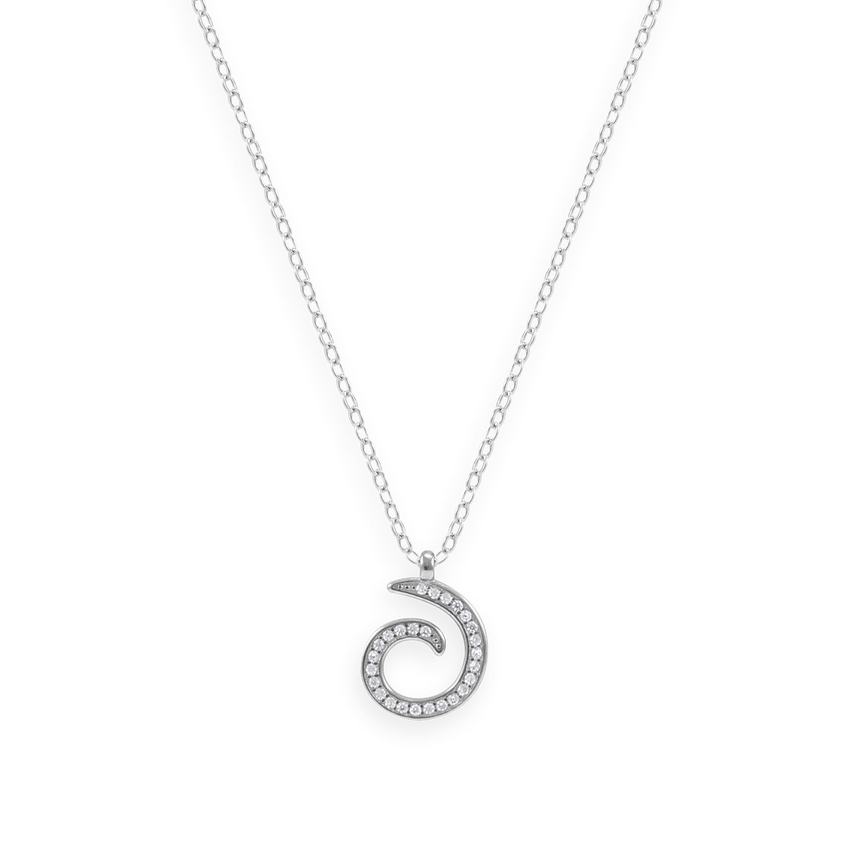 Collier en argent 925 rhodié avec oxydes de zirconium