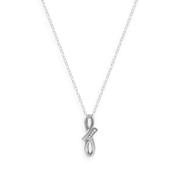 Collier en argent 925 rhodié avec oxydes de zirconium