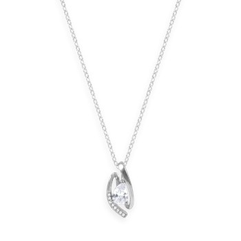 Collier en argent 925 rhodié avec oxydes de zirconium