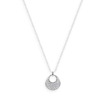 Collier en argent 925 rhodié avec oxydes de zirconium
