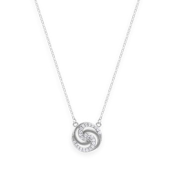 Collier en argent 925 rhodié avec oxydes de zirconium