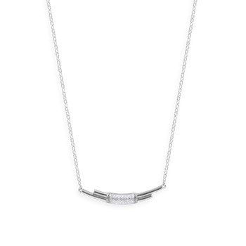 Collier en argent 925 rhodié avec oxydes de zirconium