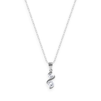 Collier en argent 925 rhodié avec oxydes de zirconium