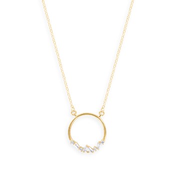 Collier plaqué or avec oxydes de zirconium