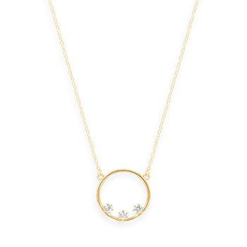 Collier plaqué or avec oxydes de zirconium
