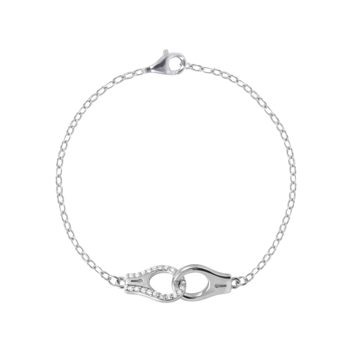 Bracelet en argent 925 rhodié avec oxydes de zirconium