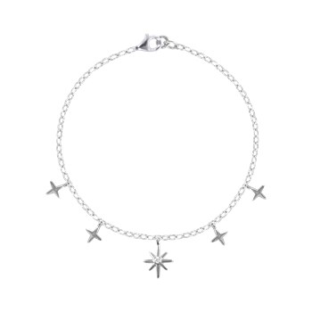 Bracelet in rhodium-plated 925 silver with zirconium oxide