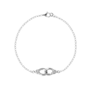 Bracelet in rhodium-plated 925 silver with zirconium oxides