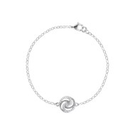 Bracelet en argent 925 rhodié avec oxydes de zirconium