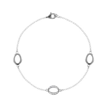 Bracelet in rhodium-plated 925 silver with zirconium oxides