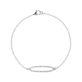 Bracelet in rhodium-plated 925 silver with zirconium oxides
