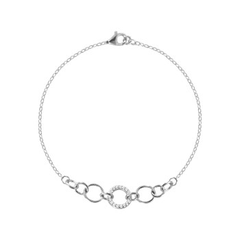 Bracelet in rhodium-plated 925 silver with zirconium oxides