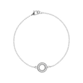 Bracelet in rhodium-plated 925 silver with zirconium oxides