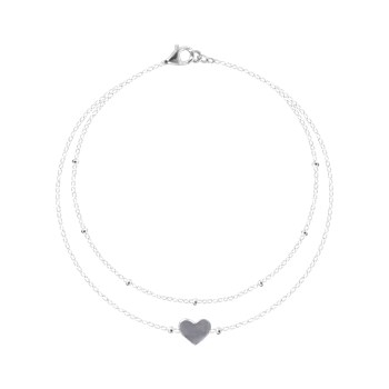 Heart bracelet in rhodium-plated 925 silver
