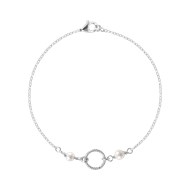 Bracelet en argent 925 rhodié avec perles